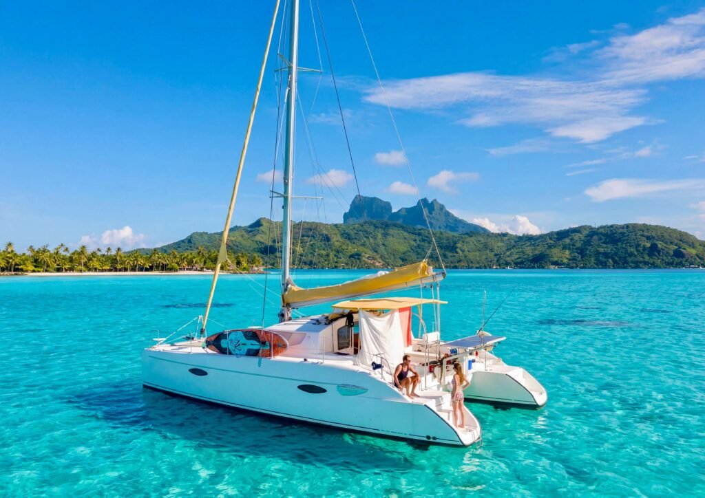 Totara, l'un des bateaux CocoSail, catamaran pour séjours privatifs en Polynésie